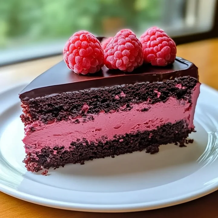 Indulge in Dark Chocolate Raspberry Mousse Cake: A Simple Dessert Recipe!