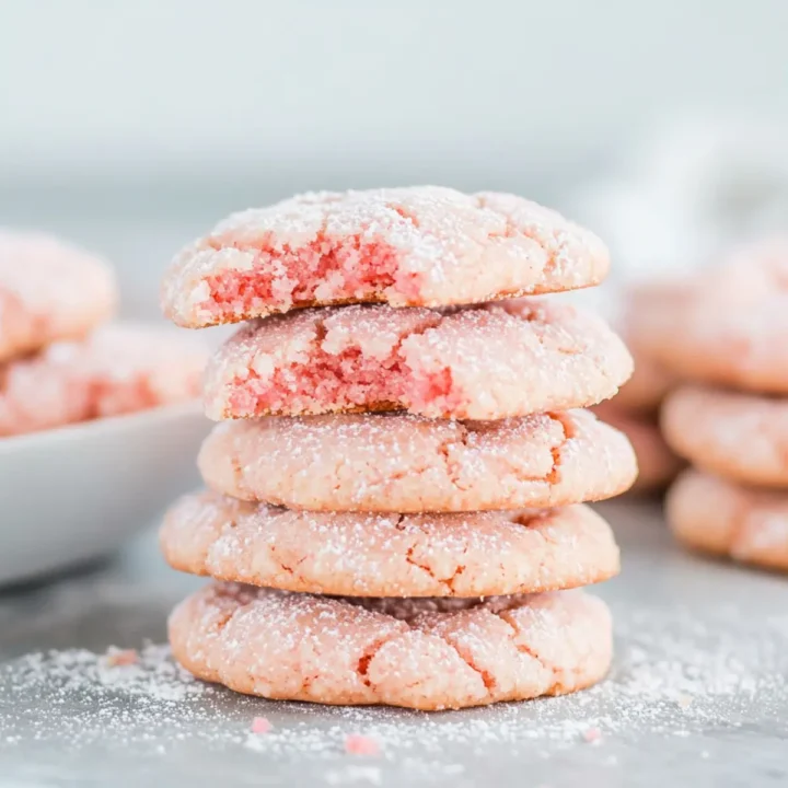 Strawberry Crinkle Cake Mix Cookies