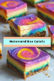 Rainbow Cheesecake Swirl Bars