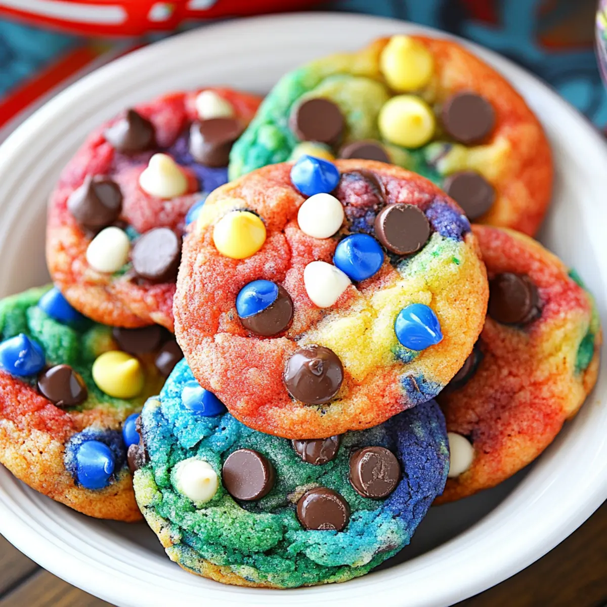 Rainbow Chocolate Chip Cookies Recipe